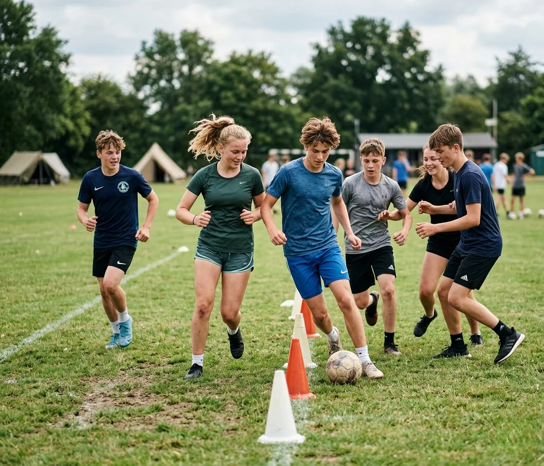Letni obóz piłkarski dla dzieci - trening na boisku