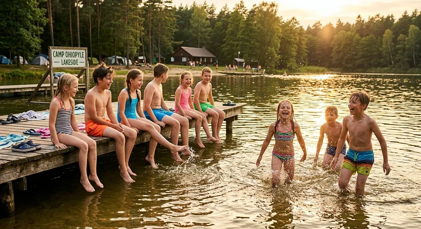 Kolonie letnie dla dzieci - sporty wodne nad jeziorem